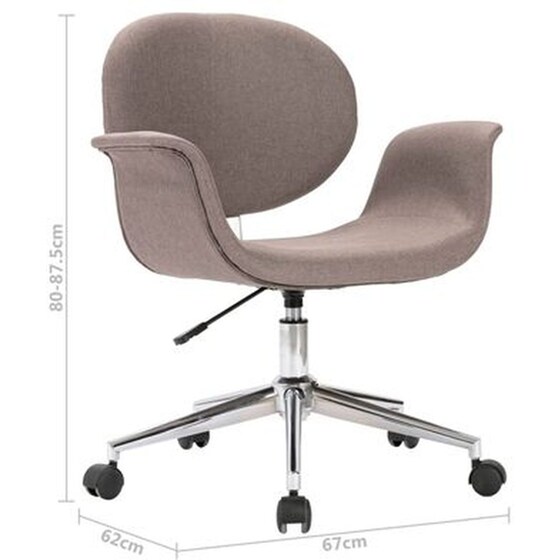 Καρέκλες Τραπεζαρίας Vidaxl  Περιστρεφόμενες Υφασμάτινες 4 Τμχ - Taupe image 6