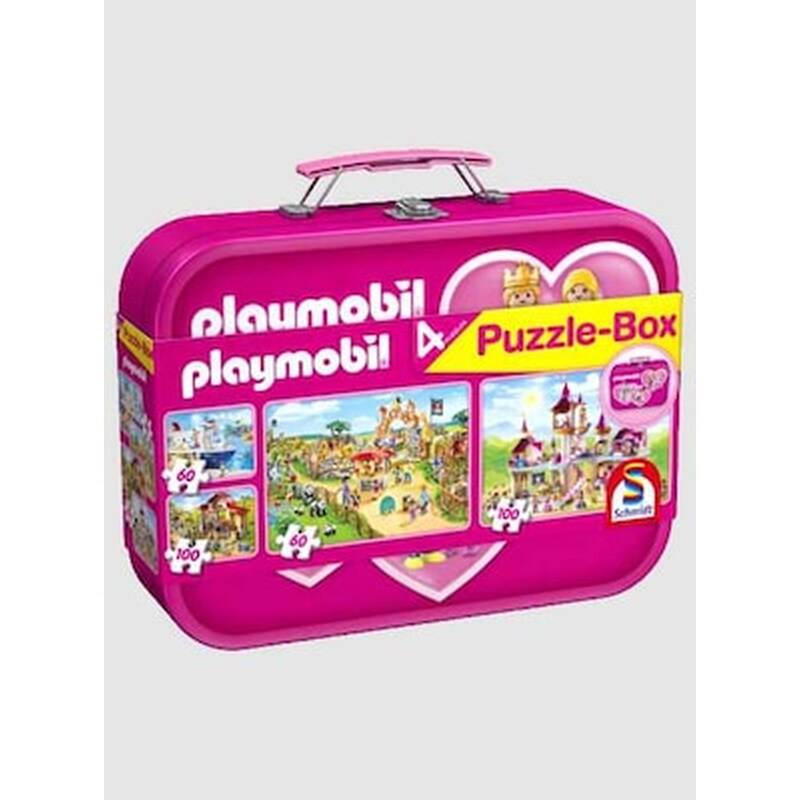 Παζλ Σε Μεταλλικό Βαλιτσάκι: Playmobil, 2χ60 Και 2χ100 Τεμ.