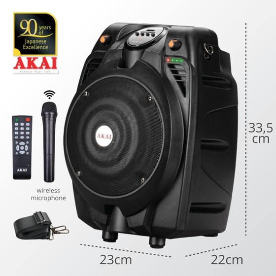 Party Speaker Akai SS022A-X6 30W Karaoke με Ασύρματo Μικρόφωνo - Μαύρο image 25