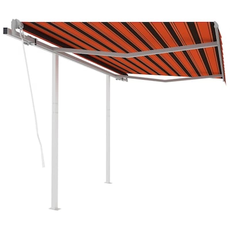 VIDAXL Τέντα Vidaxl Συρόμενη Αυτόματη με Στύλους 3.5x2.5m - Πορτοκαλί/Καφέ