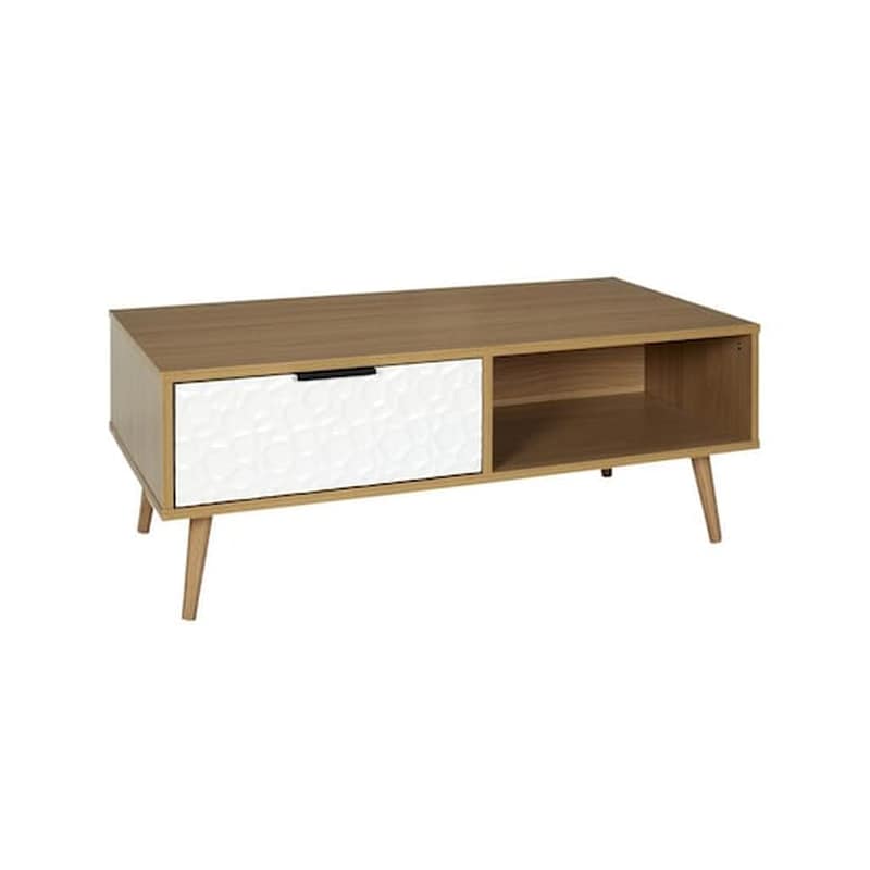 ARIA TRADE Τραπεζάκι Σαλονιού Aria Trade από Ξύλο 100x50x38cm - Λευκό