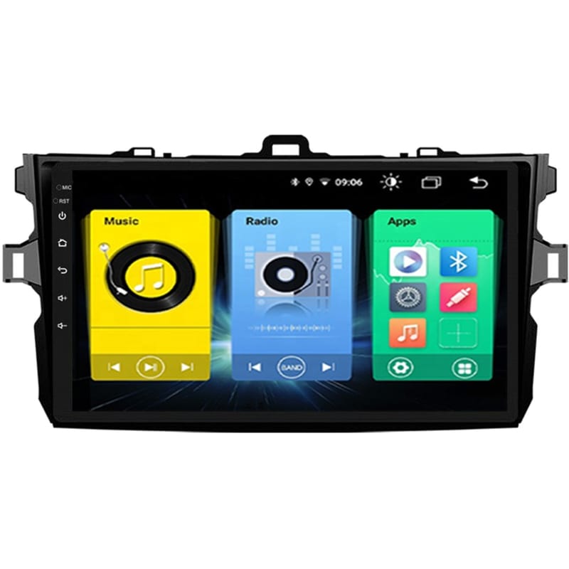 Ηχοσύστημα με Οθόνη Αφής 9 Android GPS Wi-Fi Bluetooth (1GB/16GB) για Toyota Corolla (2006-2012) - Μαύρο