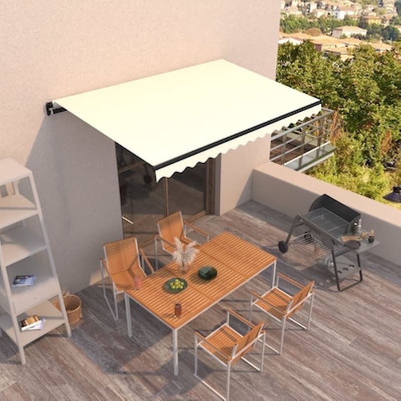 VIDAXL Τέντα Vidaxl Συρόμενη Χειροκίνητη 400x350cm - Κρεμ