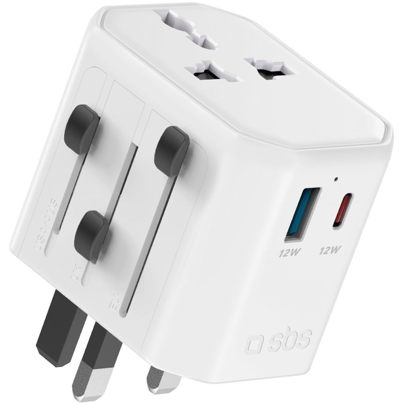 Αντάπτορας SBS World Adapter USB 1x USB-C / 1x USB-A 2500W - White