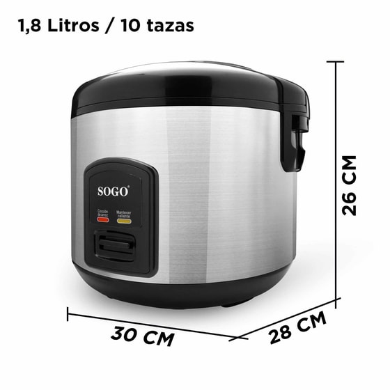 Βραστήρας Ρυζιού SOGO Arroz 10085 650 W 1.8 L Ασημί image 8