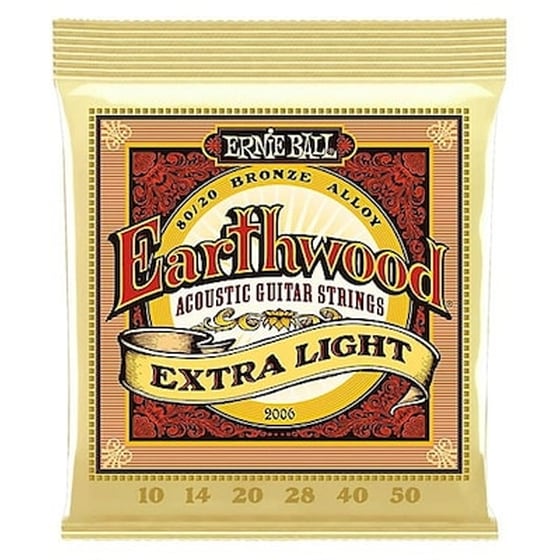 Σετ 6 Χορδές Ακουστικής Κιθάρας Ernie Ball 2006 Earthwood Extra Light 010 - 050 image 0