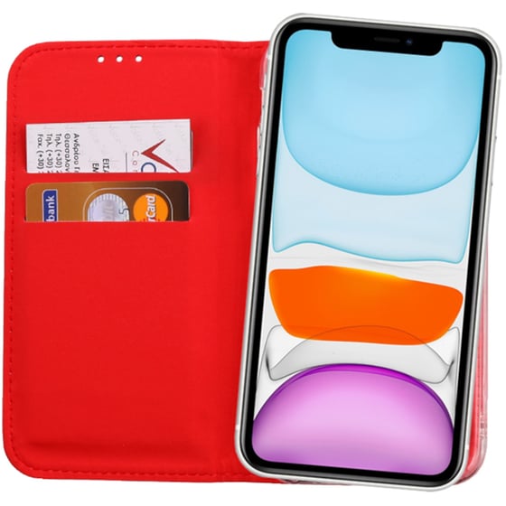 Θήκη Apple iPhone 11 - Volte-tel Pocket Magnet Book Stand - Red image 1