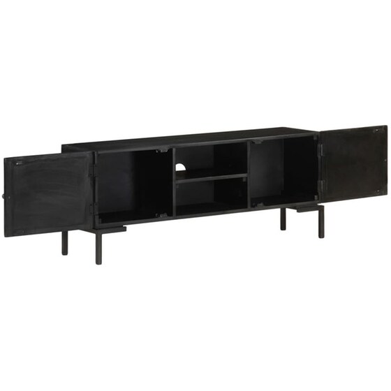 Έπιπλο Τηλεόρασης VidaXL από Ξύλο 115x30x46cm - Μαύρο image 3