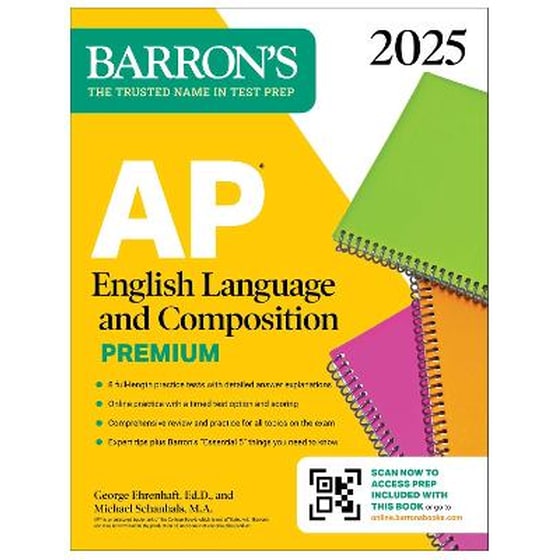 AP English Language and Composition Premium, 2025: 8 Practice Tests + Comprehensive Review + Online Practice image 0