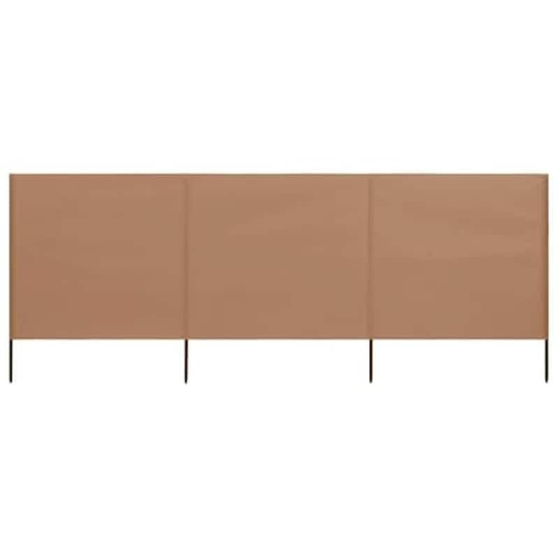 Vidaxl Προστατευτικό Αέρα Με 3 Πάνελ Taupe 400 X 160 Εκ. Υφασμάτινο