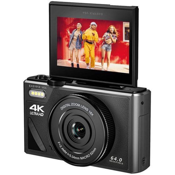 Compact Φωτογραφική Μηχανή EasyPix V64 WiFi με Flip Screen – Μαύρο image 3