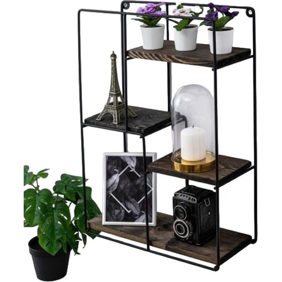 Ραφιέρα 24mall Gladiolo από Μέταλλο/Ξύλο 60x15x40 cm  - Ανθρακί/Μαύρο image 0