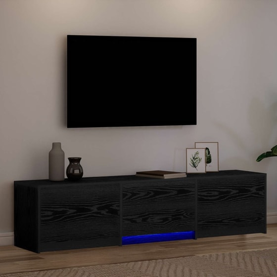 Έπιπλο Τηλεόρασης VidaXL με LED 165 x 34 x 40 cm - Μαύρη Δρυς image 4