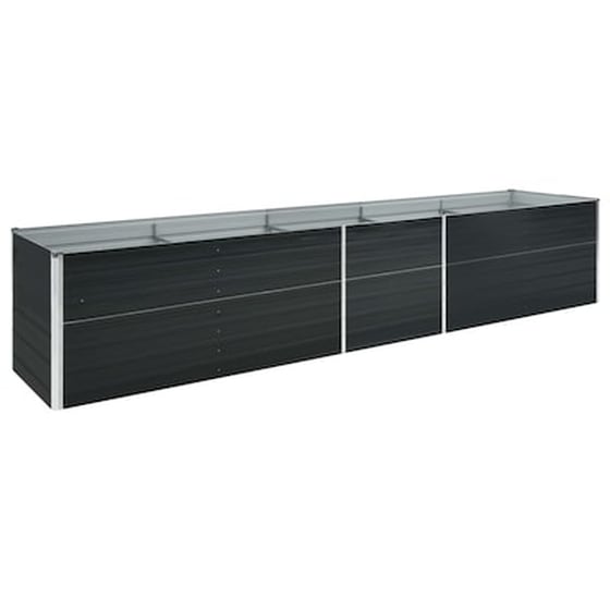 Vidaxl Ζαρντινιέρα Υπερυψωμένη Ανθρακί 400x80x77 Εκ. Γαλβαν. Χάλυβας image 2