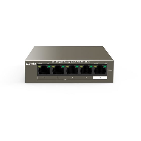 Tenda Network Switch Unmanaged L2 5-Port Gigabit Desktop with 4-Port PoE image 0