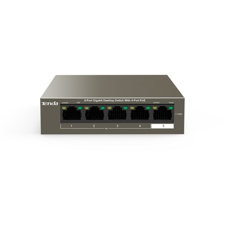 Tenda Network Switch Unmanaged L2 5-Port Gigabit Desktop with 4-Port PoE