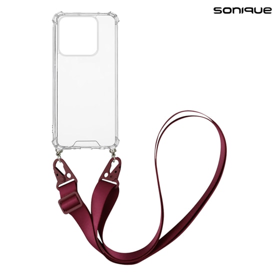 Θήκη Xiaomi Xiaomi 14 - Sonique Armor Σιλικόνης Με Strap Μπορντό - Clear image 0