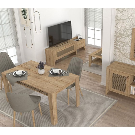 Τραπέζι 24Mall Procida Ορθογώνιο από Μοριοσανίδα 150x85x73.8 cm - Καφέ image 7