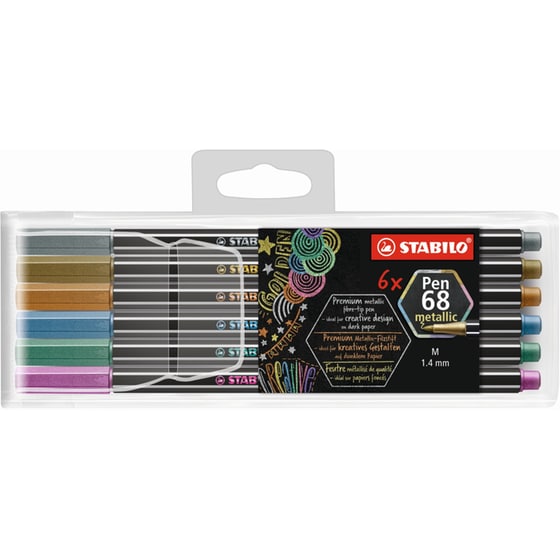 Μαρκαδόρος Γραφής Stabilo Pen 68 Metallic (6 Τεμάχια) image 0