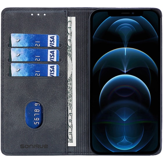 Θήκη Apple iPhone 14 - Sonique Vintage Magnet Book - Μαύρο image 1