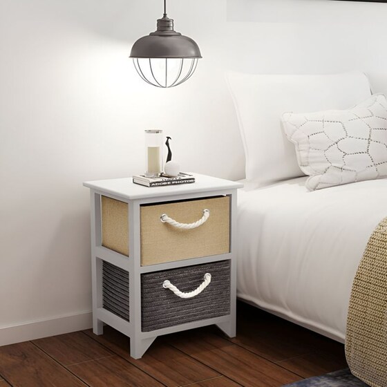 Κομοδίνο Vidaxl Από Ξύλο Παυλώνιας Και Mdf 2τμχ 35x27x48 cm - Πολύχρωμο image 1