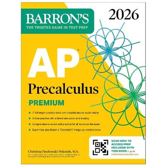 AP Precalculus Premium, 2026: Prep Book with 3 Practice Tests + Comprehensive Review + Online Practice image 0