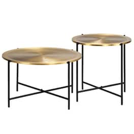 Σετ Τραπεζάκια Σαλονιού VidaXL από MDF 62x35cm 2 Τμχ - Χρυσό