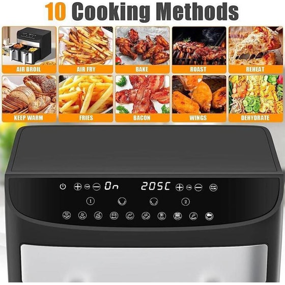 ROAYLTY LINE RL-AF-5409 με Διπλό Αποσπώμενο Κάδο 2400 W 8 L Inox Φριτέζα Αέρος image 5