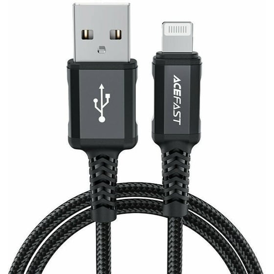 Καλώδιο δεδομένων Acefast C4-02 USB-A σε Lightning Braided 2.4A Apple Certified MFI 1.8m - Μαύρο image 0