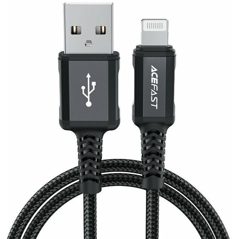 ACEFAST Καλώδιο δεδομένων Acefast C4-02 USB-A σε Lightning Braided 2.4A Apple Certified MFI 1.8m - Μαύρο