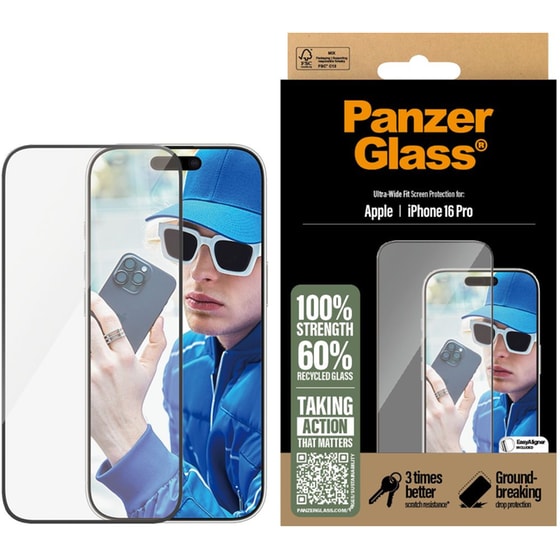 Προστατευτικό οθόνης Apple iPhone 16 Pro - PanzerGlass Ultra-Wide Fit Screen Protection image 2