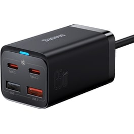 Φορτιστής Πρίζας Baseus 2xUsb-C, 2xUsb 65W - Black