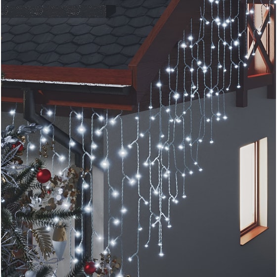 Χριστουγεννιάτικα Λαμπάκια VidaXL Κουρτίνα 400 Led 10m - Λευκό Ψυχρό image 2