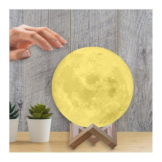 Επαναφορτιζόμενο Φωτιστικό Αφής Φεγγάρι 3d Με Led Εναλλασσόμενο Φωτισμό Gem Bn2223 image 1