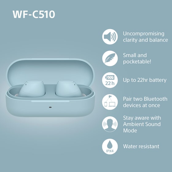 Ακουστικά Bluetooth Sony WF-C510 Truly Wireless Earbuds - Μπλε image 4