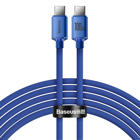 Καλώδιο δεδομένων Baseus Crystal Shine Series Usb-C to Usb-C 100W 2m - Blue image 0
