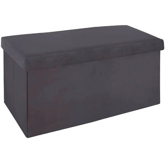 Ταμπουρέ Spitishop A-s Tess Velvet Dark Grey 156910c 76x38x38cm - Ανθρακί image 0