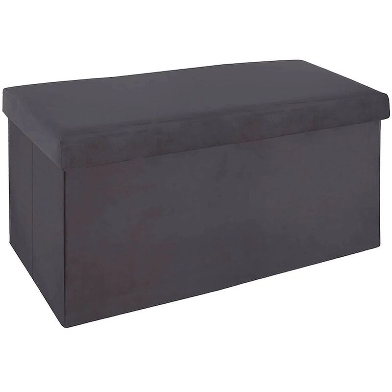 Ταμπουρέ Spitishop A-s Tess Velvet Dark Grey 156910c 76x38x38cm - Ανθρακί