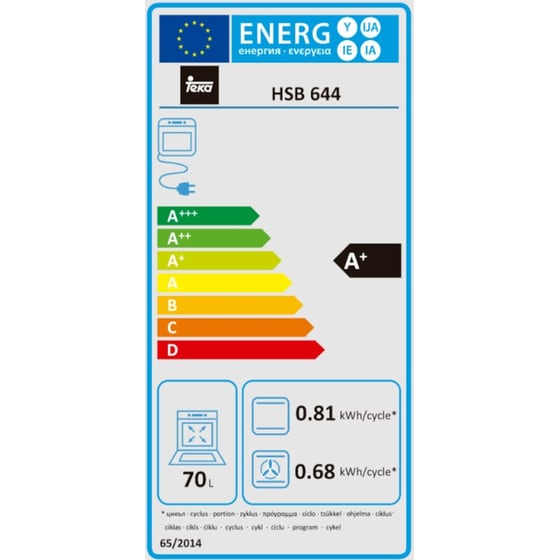 TΕΚΑ HSB 644 Inox 70 Lt Inox Εντοιχιζόμενος Φούρνος Άνω Πάγκου image 7