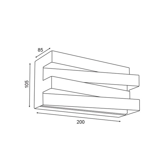Απλίκα Τοίχου Led Aca Milano V80ledw20bk από Αλουμίνιο 20x8.5x10.5 cm - Μαύρη image 1