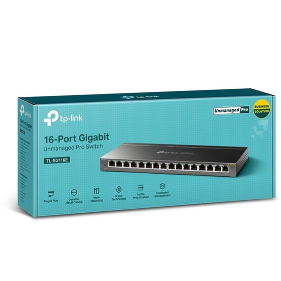 TP-Link TL-SG116E Network Switch Unmanaged L2 Gigabit Ethernet (1000 Mbps) 16-Port image 1