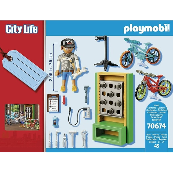 PLAYMOBIL® City Life Gift Set Συνεργείο Ποδηλάτων (70674) image 4