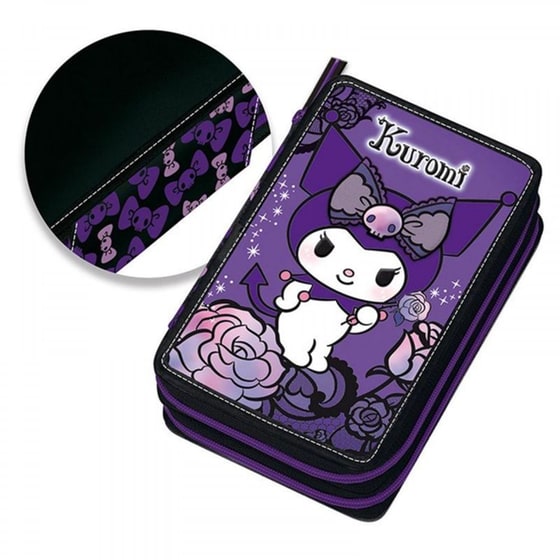 Κασετίνα Παραλληλόγραμμη Graffiti Kuromi Purple Laces image 0
