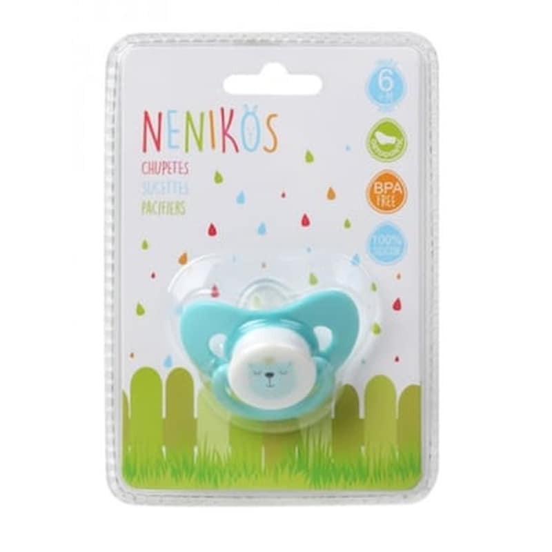 KIOKIDS Kiokids Πιπίλα Σιλικόνης 6+μ Σιελ Αρκουδάκι 60203