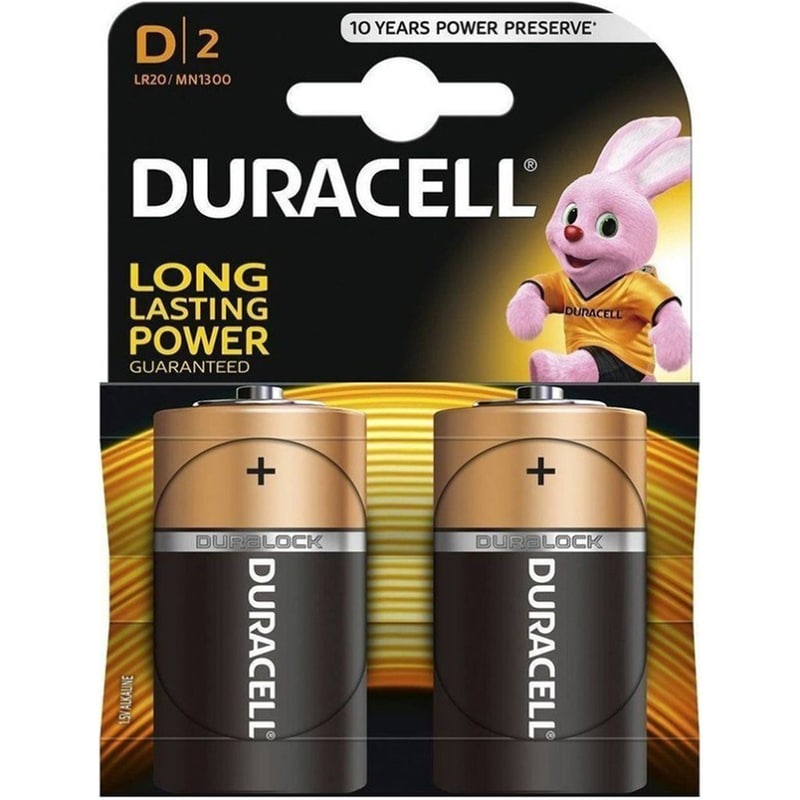 Duracell Αλκαλικές Μπαταρίες D 1.5V 2τμχ (DDLR20)(DURDDLR20)
