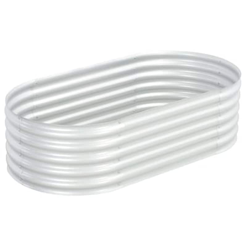 Vidaxl Ζαρντινιέρα Υπερυψωμένη Ασημί 160x80x44 Εκ. Γαλβανισμ. Χάλυβας