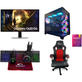 Bundle Desktop Vengeance (Ryzen 9-5900X/32 GB/1TB SSD/GeForce RTX 5060/Win11Home) + Samsung Monitor OLED DG612 27'' QHD 240Hz 0.03ms + Gaming Chair White Shark + Σετ Gaming 4 in 1 CM416 + Antivirus Checkpoint