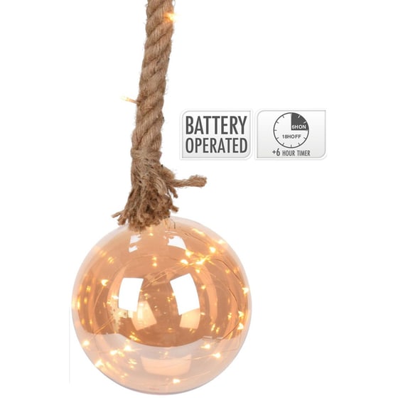 Χριστουγεννιάτικη Μπάλα Με Led (φ15x95) K-m Amber Abr522540 Φ15x95 image 0