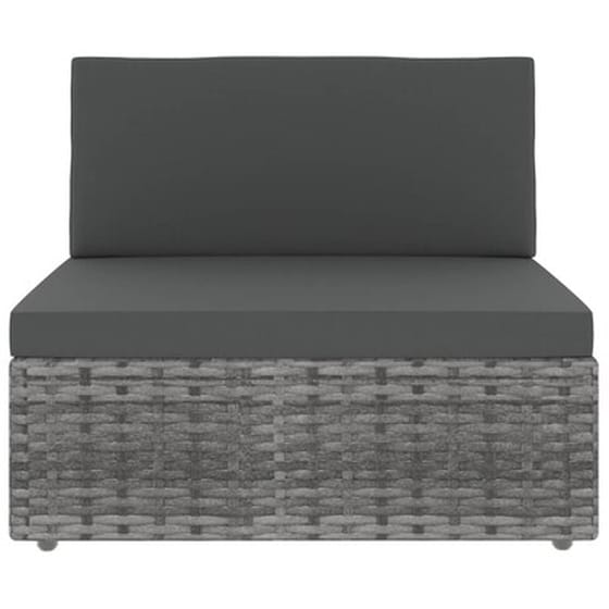 Καναπές Αρθρωτός  VidaXL Διθέσιος από Συνθετικό Ρατάν 58.5x65.5x52 cm - Μαύρο image 5