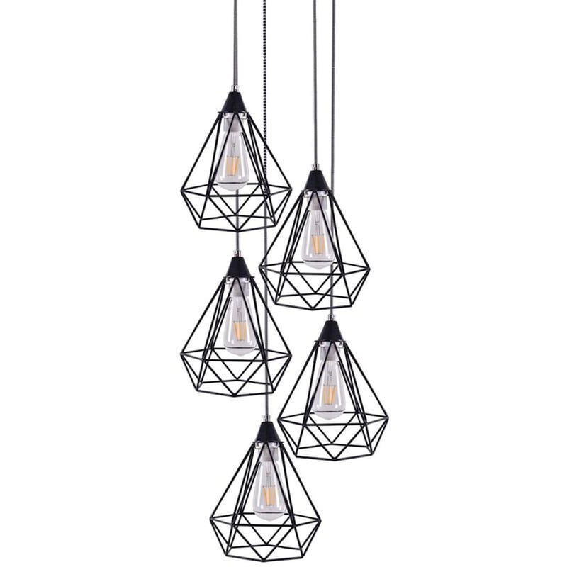 Φωτιστικό Οροφής Πολύφωτο Homelighting Mila 77-4349 Μεταλλικό - Μαύρο